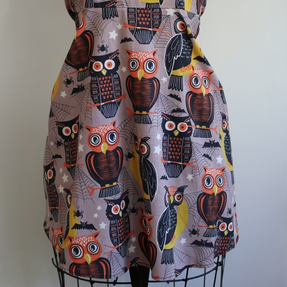 ModCloth Folter Halloween Owl A-line Midi Dress - Picture 2 of 5